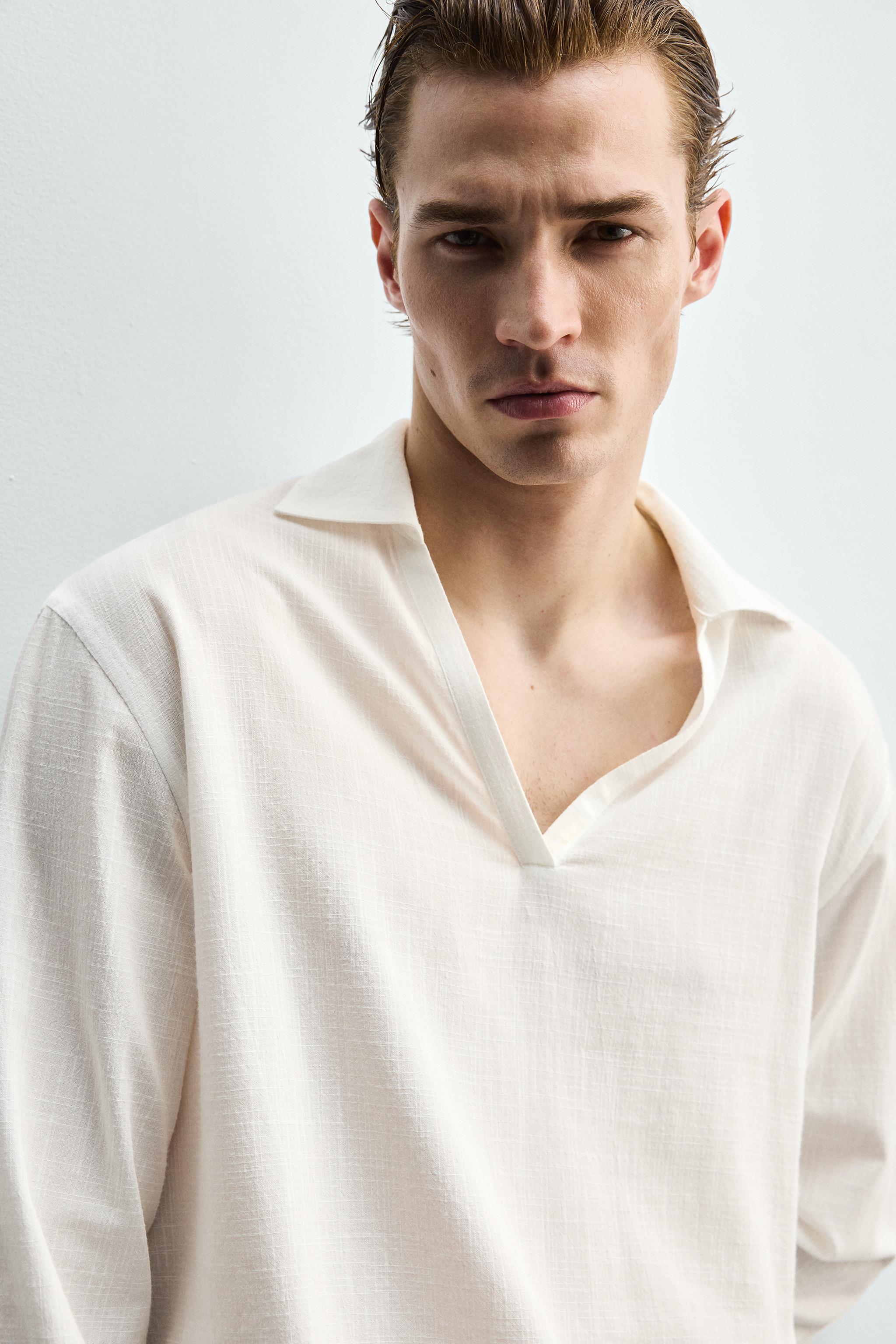 RELAXED FIT COTTON - VISCOSE SHIRT